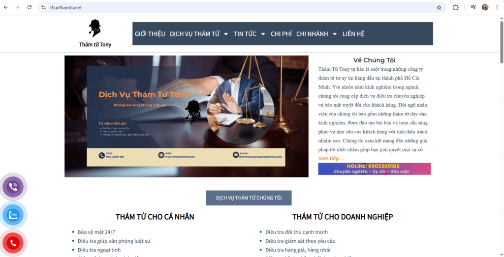 Giao diện quản lý thông tin bảo mật