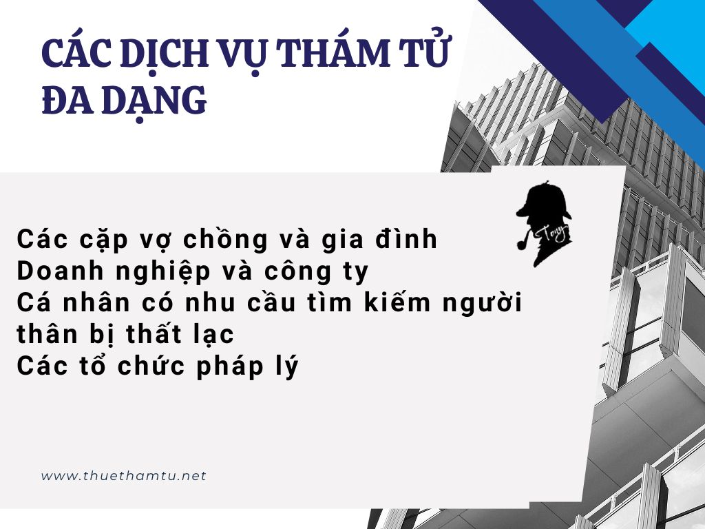 Các dịch vụ điều tra tại thám tử phường Sài Gòn