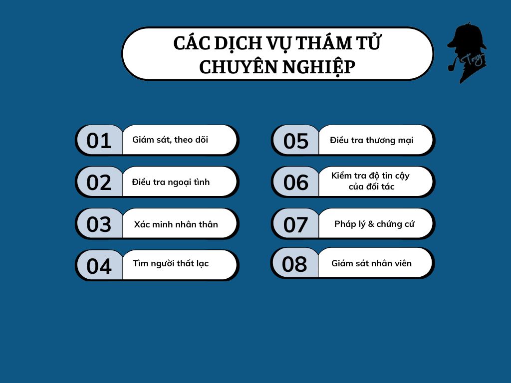 Cac loai dich vu tham tu Dong Nai ma Tham Tu Tony cung cap gom nhung gi