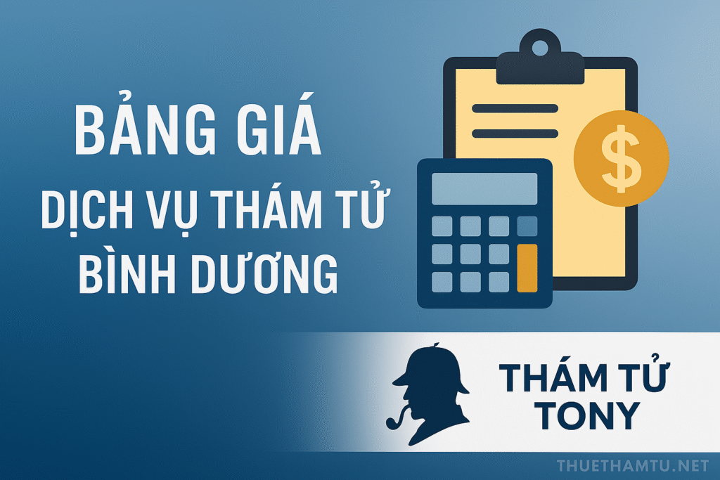 Bảng giá dịch vụ thám tử Bình Dương minh bạch tại Thám tử Tony